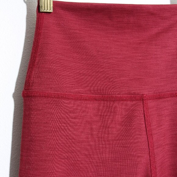 Beyond Yoga Heather Rib High Waisted Midi Leggings Rosewood Red Size Small - Picture 5 of 16